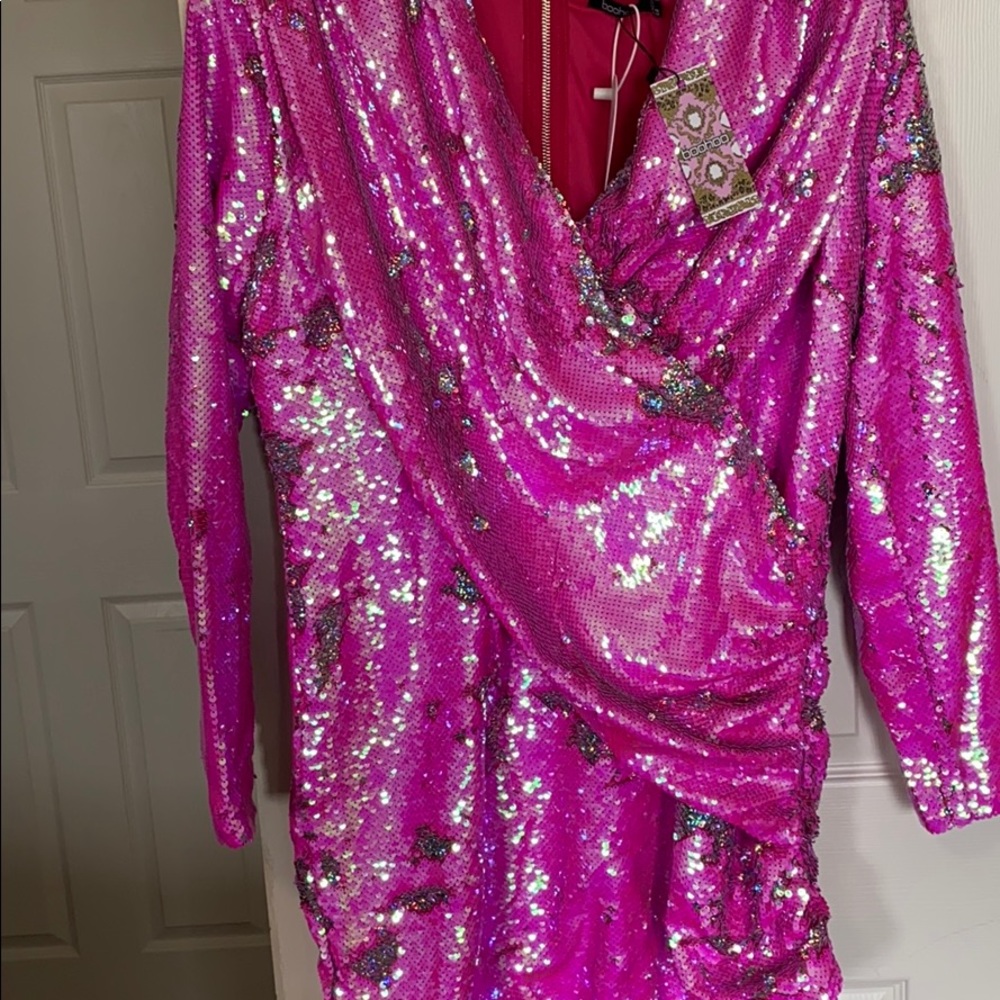 Drape Sequin Dress  Reversible Sequin - Picture 4 of 11